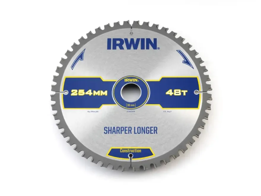 Irwin afkortzaagblad 48T voor hout / laminaat / MDF- 254 x 30 mm