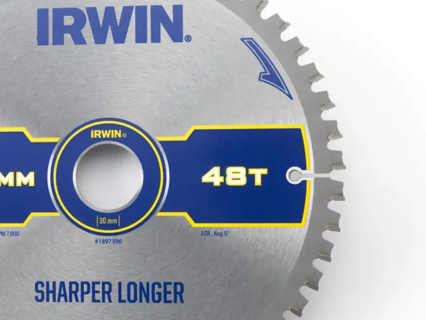 Irwin afkortzaagblad 48T voor hout / laminaat / MDF- 216 x 30 mm