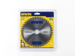Irwin cirkelzaagblad Ø190 mm. Inclusief reduceerringen waardoor geschikt voor asgat 16, 20 en 30 mm, vertanding 40T