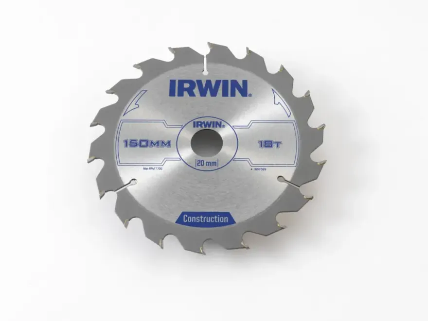 Irwin cirkelzaagblad Ø150 mm met asgat 20mm, vertanding 18T