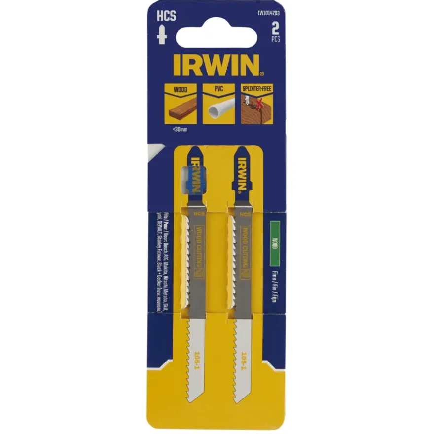 Irwin decoupeerzaagblad fijn T-aansluiting voor hout - 2 stuks
