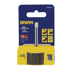 Irwin lamellenschuurwiel voor (accu)boormachine. Ø50mm. Lengte 20 mm. Korrel 80.