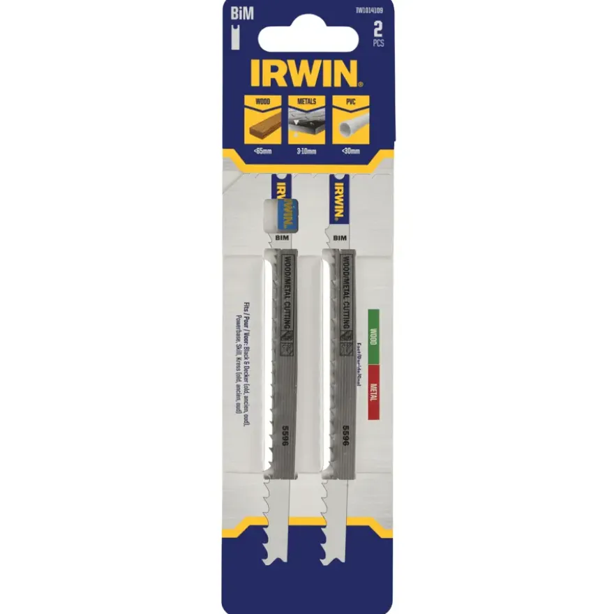 Irwin Pro decoupeerzaagbladbi-metaal U-aansluiting voor hout en metaal - 2 stuks