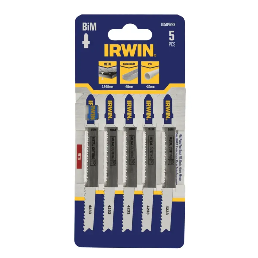 Irwin Pro decoupeerzaagblad T-aansluiting voor metaal - 5 stuks - tot 10 mm