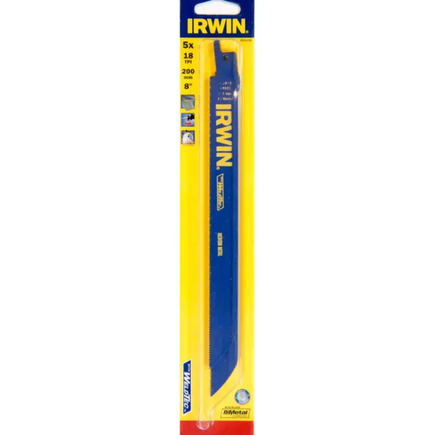 Irwin reciprozaagblad 18T voor metaal - 5 stuks - 200 mm