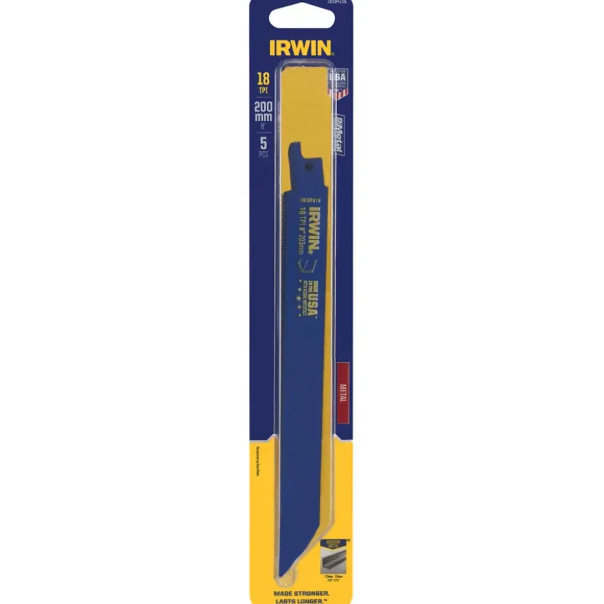 Irwin reciprozaagblad 18T voor metaal - 5 stuks - 200 mm