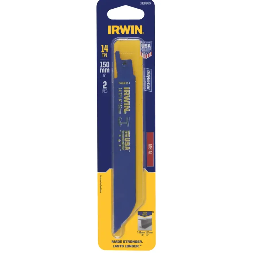 Irwin reciprozaagblad vertanding 14T voor metaal - 2 stuks - 150 mm