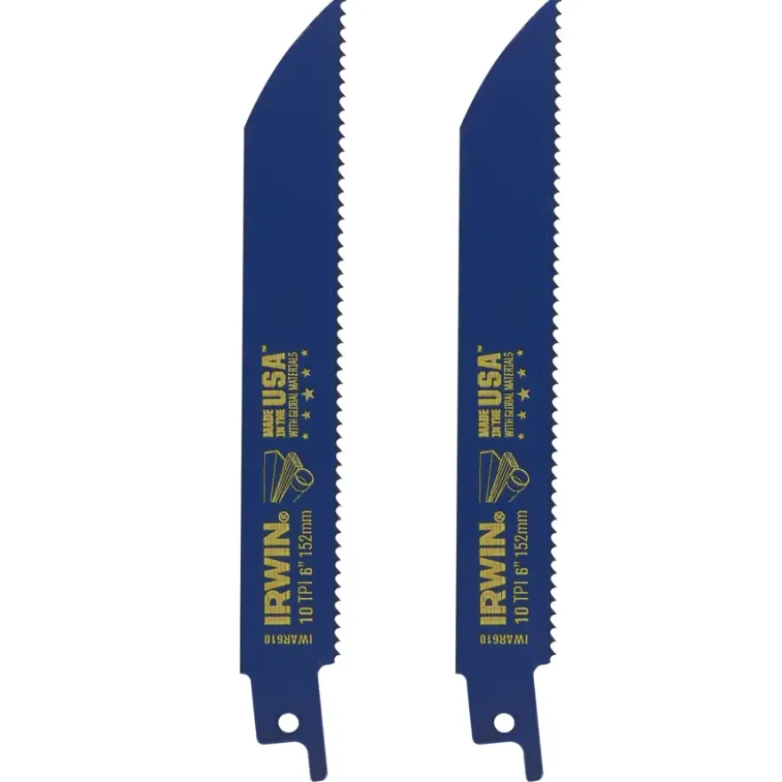 Irwin reciprozaagblad vertanding 10T bi-metaal voor hout / metaal - 2 stuks - 150 mm