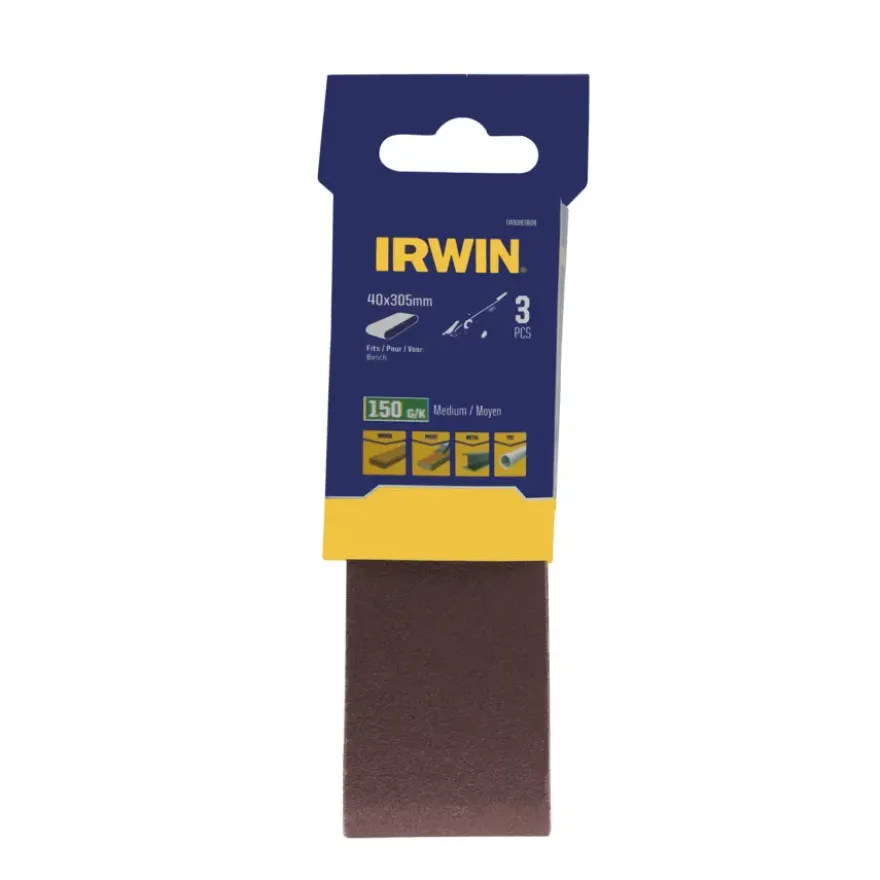 Irwin schuurband 40 x 305 mm K150 voor Bosch PVS280/302, 3 stuks