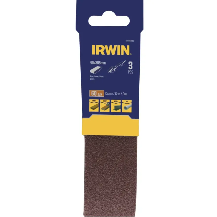Irwin schuurband 40 x 305 mm K60 voor Bosch PVS280/300, 3 stuks