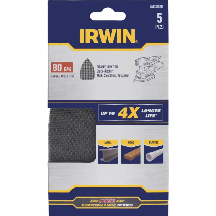 Irwin schuurgaas voor B+D Multischuurmachine zelfklevend K80, 5 stuks