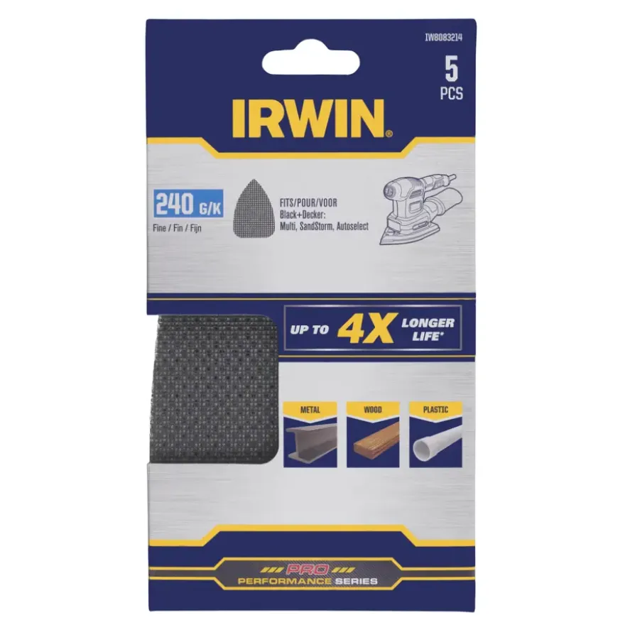 Irwin schuurgaas voor B+D Multischuurmachine zelfklevend K240, 5 stuks