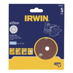 Irwin schuurschijf rond Ø125 mm zelfhechtend K180, 5 stuks