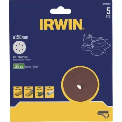 Irwin schuurschijf rond Ø150 mm zelfhechtend K120, 5 stuks