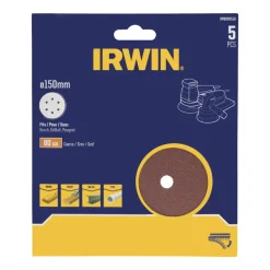 Irwin schuurschijf rond Ø150 mm zelfhechtend K80, 5 stuks