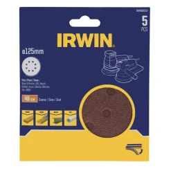 Irwin schuurschijf rond Ø125 mm zelfhechtend K40, 5 stuks