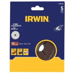 Irwin schuurschijf voor haakse slijper Ø125 mm korrelgrootte K40 5 stuks
