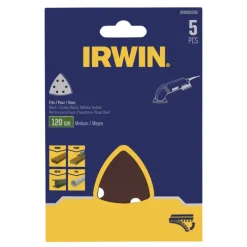 Irwin schuurvel driekhoek 95 x 95 mm zelfhechtend K120, 5 stuks