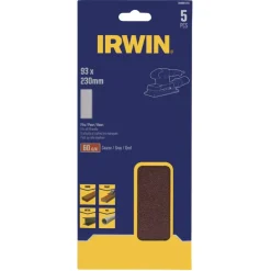 Irwin schuurvel 230 x 93 mm K60 voor klembevestiging, zonder perforatie, 5 stuks.