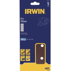Irwin schuurvel 190 x 93 mm K240 zelfhechtend, met perforatie voor B+D, 5 stuks.