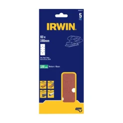 Irwin schuurvel 190 x 93 mm K120 zelfhechtend, met perforatie voor B+D, 5 stuks.