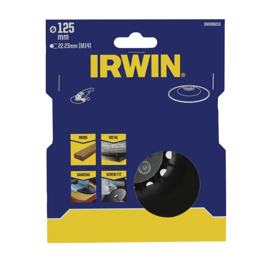 Irwin steunschijf voor schuurschijven voor haakse slijper Ø125 mm