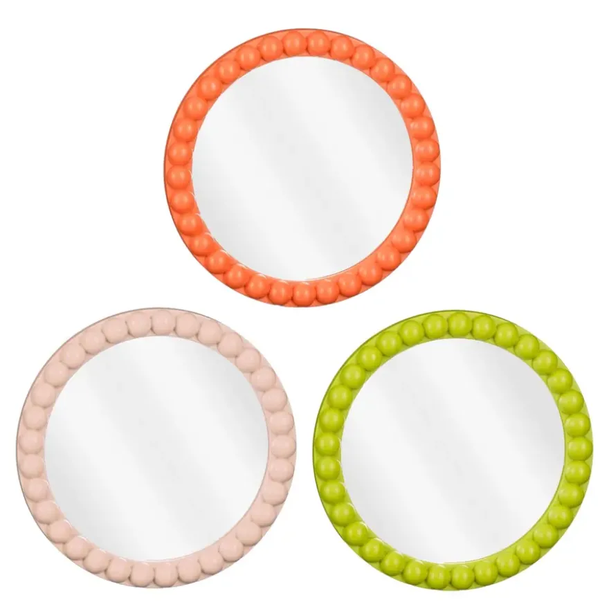 Jax spiegel licht roze oranje groen - h2xd25cm