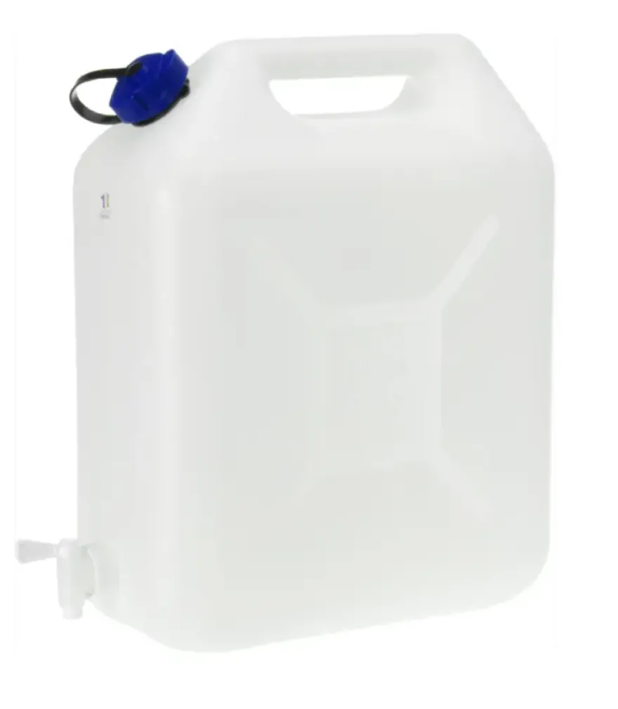 Jerrycan kunststof 20L transparant met kraan