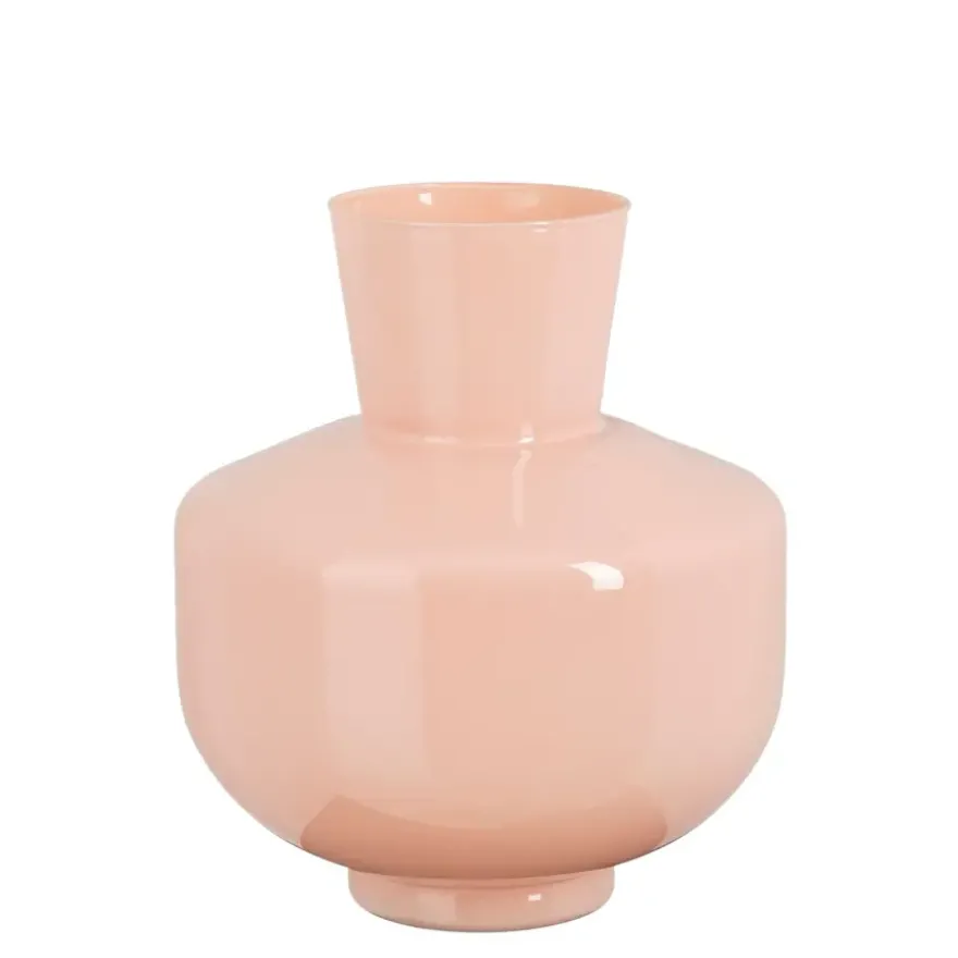 Judy vaas recycled glas roze - h29,5xd25cm