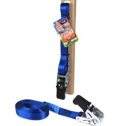 Jumbo spanband blauw 25mm met rubbern ratel voor extra grip 500 cm