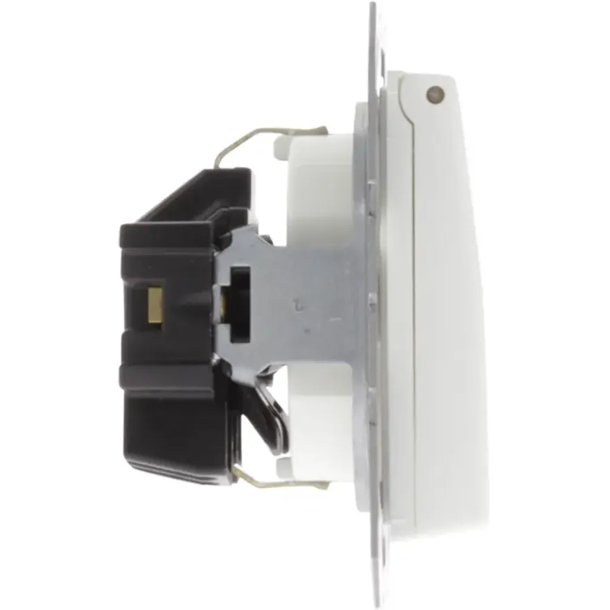 Jung AS500 enkel geaard stopcontact met klep wit
