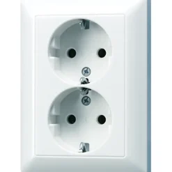 Jung AS500 Inbouw Dubbel Geaard Stopcontact Wit