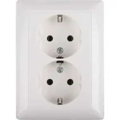 Jung AS500 Inbouw Dubbel Geaard Stopcontact Wit