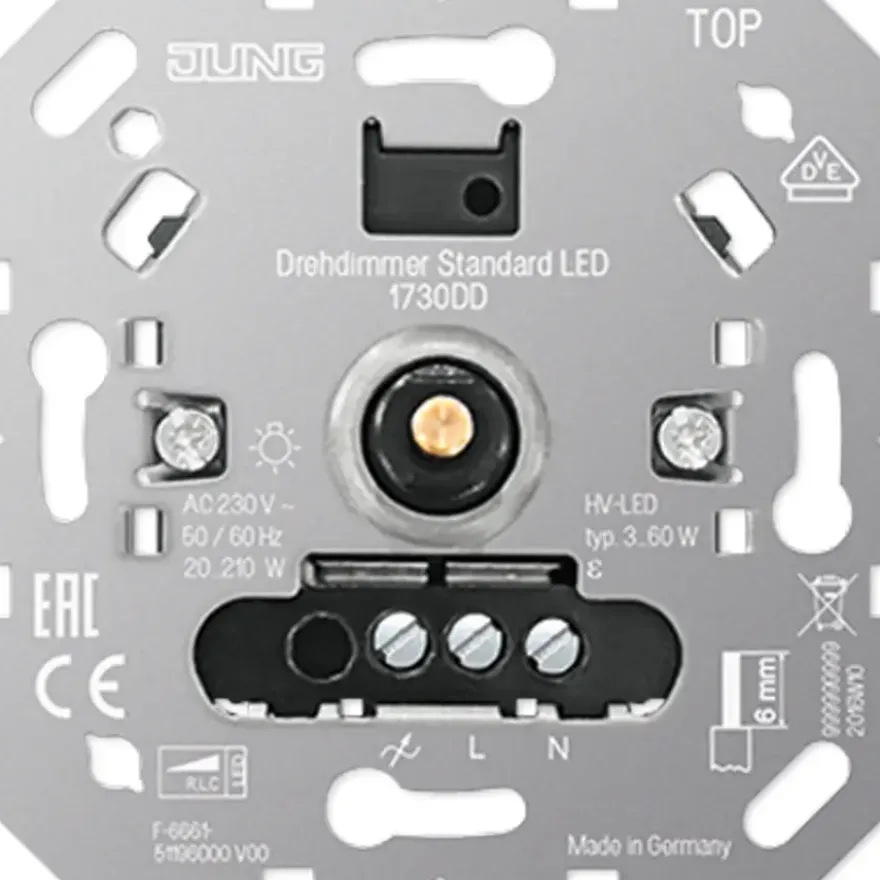 JUNG inbouwdimmer led/spaar 3-60 watt