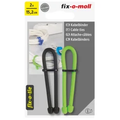 Kabelbinder Fix-o-tie zwart-groen 152mm - 2 stuks
