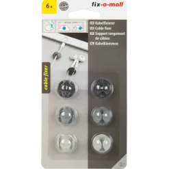 Kabelhouders zelfklevend 3 kleuren 19x10mm 6 stuks