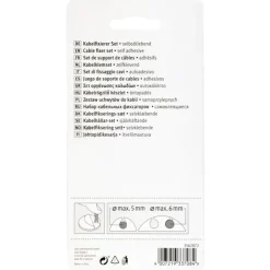 Kabelhouders zelfklevend 4 kleuren - 4 stuks