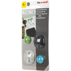 Kabelhouders zelfklevend 4 kleuren - 4 stuks