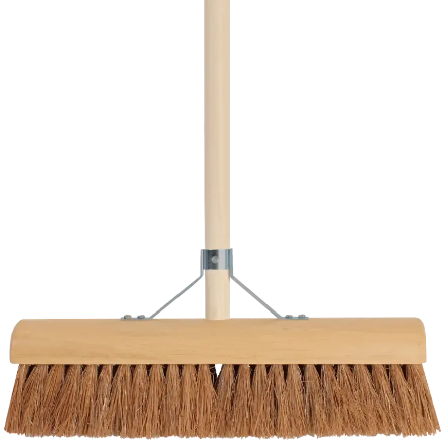 Kamerveger bezem kokos 40 cm met steel 150 cm