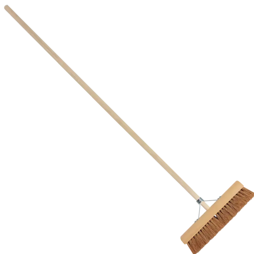 Kamerveger bezem kokos 40 cm met steel 150 cm