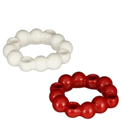 Kandelaar advent wit rood per stuk - h4,5xd20cm