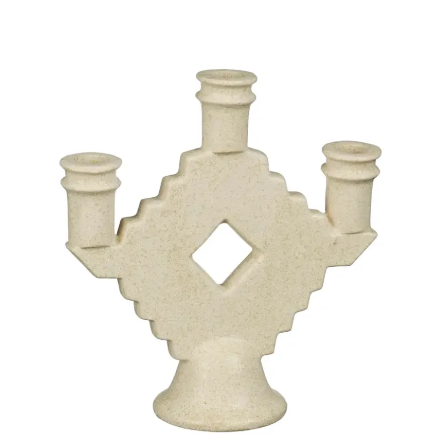 Kandelaar beige - l21xb8xh23,5cm