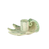 Kandelaar keramiek schelp groen