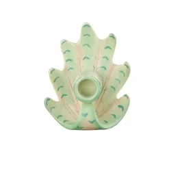 Kandelaar keramiek schelp groen