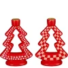 Kandelaar kerstboom rood per stuk - l13xb7xh18,5cm