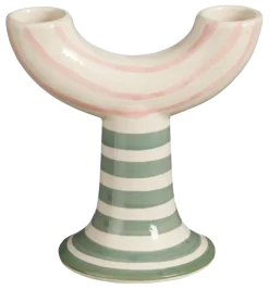 Kandelaar streep roze - h12xd12cm