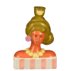 Kandelaar vrouw roze - l15xb8xh21cm