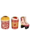 Kandelaar wit roze rood per stuk - l6,5xb6,5xh9cm