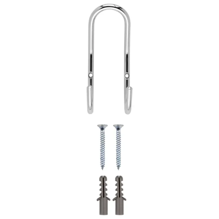 Kapstok 2 haken Gerome chroom zamak 58 mm