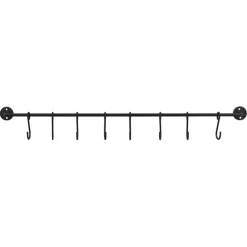 Kapstok 8 haken Mia zwart ijzer 600 mm